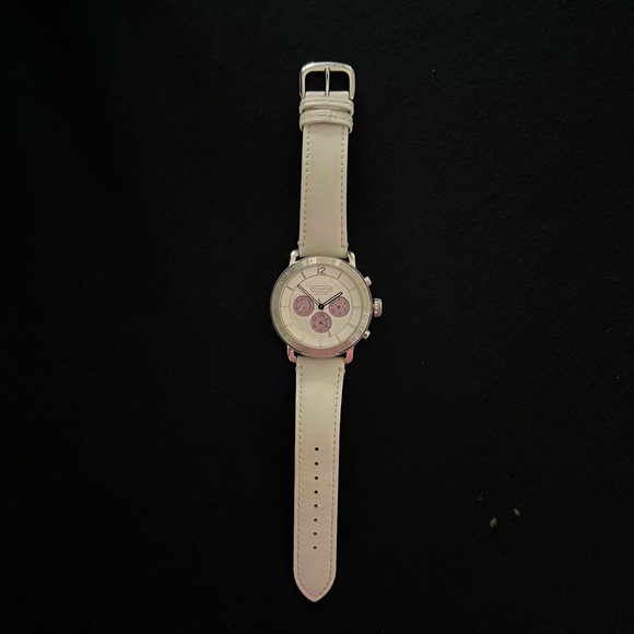 Coach Ladies Chronograph White Leather Strap Watch CA.04.3.29.0666 - Picture 2 of 7